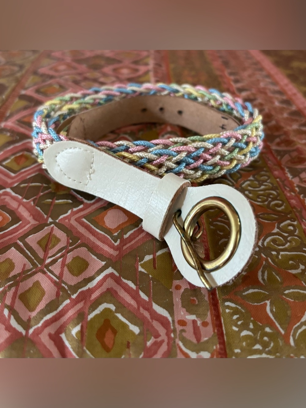 Woven Pastel Belt - Size XS - Braided Belt - Cream and Pastel Belt - Girl's Belt